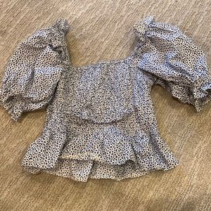 Topshop trendy puff sleeves top